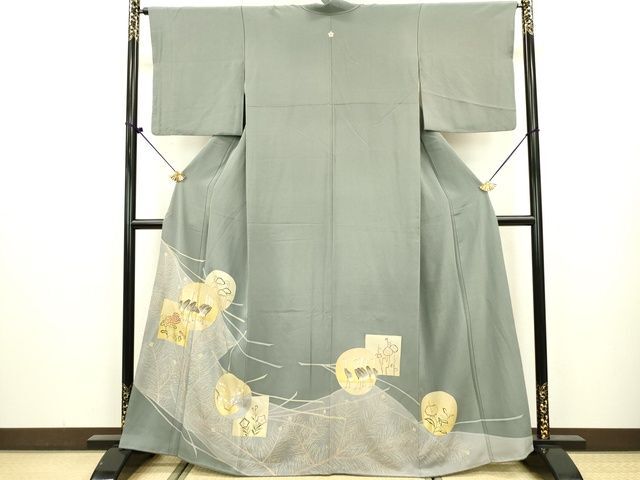平和屋着物■豪華色留袖　駒刺繍　色紙花鳥丸文　金彩　逸品　DAAI0994fe