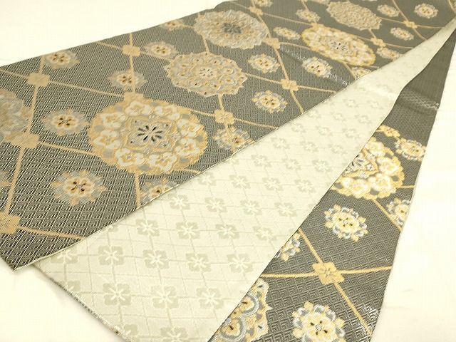 華やかな正倉院華文の正絹袋帯 六通 華やかな正倉院華文の正絹袋帯 六通