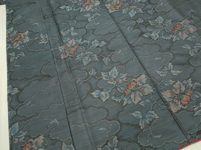 平和屋着物■本場大島紬　雲取り草花文　逸品　未使用　DAAI1308cm 平和屋着物□本場大島紬 雲取り草花文 正絹 逸品 DAAP8447zy 平和屋着物