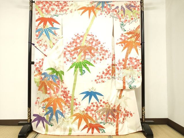 平和屋着物■豪華振袖　駒刺繍　笹竹文　金彩　逸品　DAAI3778tw
