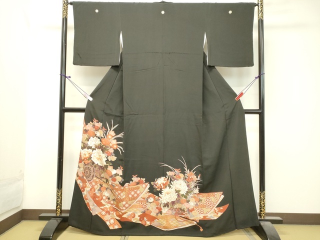 平和屋着物■豪華黒留袖　花車文　金彩　逸品　DAAJ4585tw