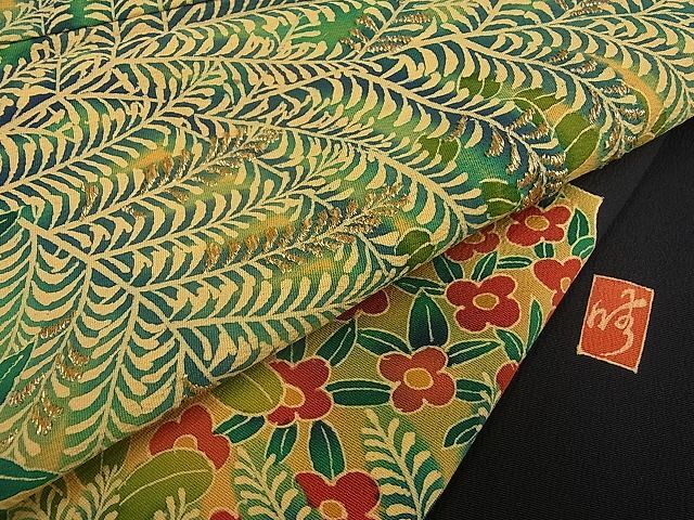平和屋着物■豪華黒留袖　作家物　刺繍　草花文　　逸品　sa3009