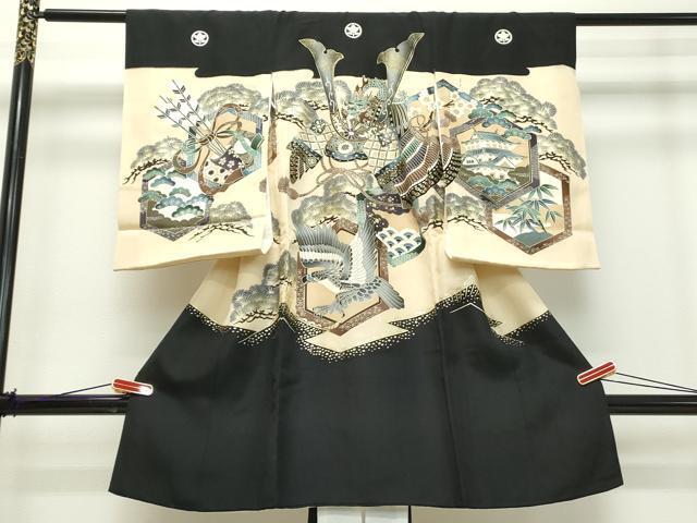 平和屋着物●七五三　男の子　祝着　龍　兜　鷹　金彩　逸品　DAAJ2228ud
