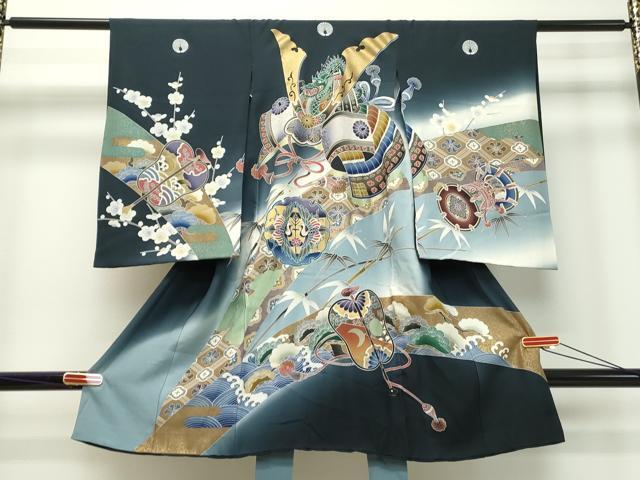 平和屋着物●七五三　男の子　祝着　龍　兜　立波吉祥松文　金彩　逸品　DAAJ2216ud