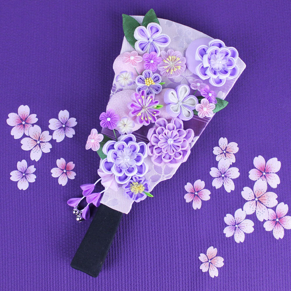 羽子板 初正月 花飾り(9号 摘み細工 つまみ細工 羽子板飾り (紫 羽子板 初正月 花飾り(9号 摘み細工 つまみ細工 羽子板飾り (紫