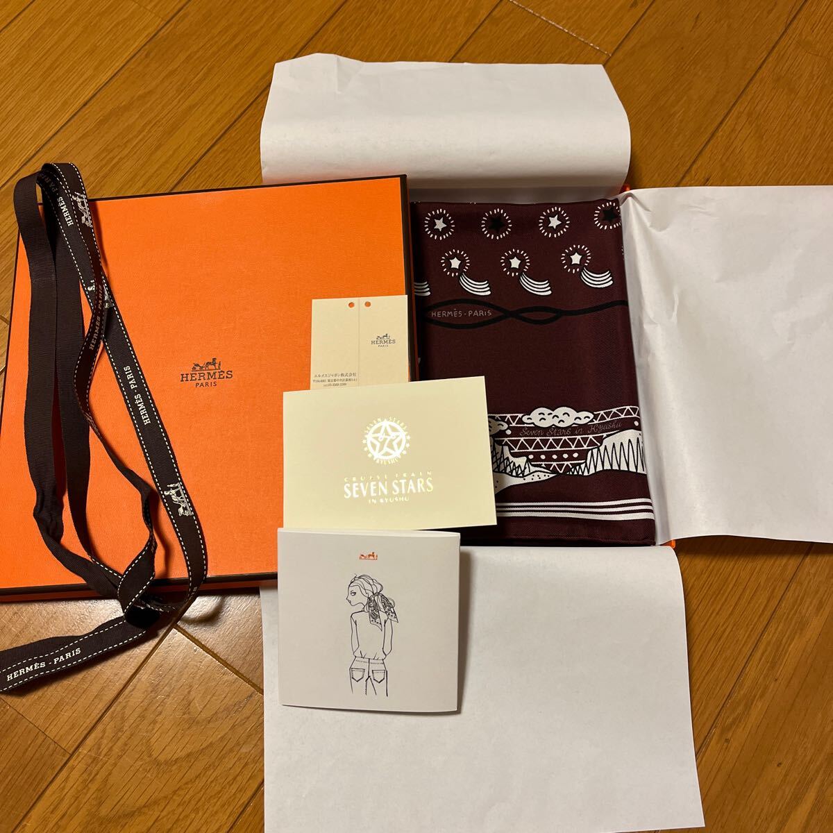 新品 非売品 エルメス スカーフ カレ ななつ星 HERMES 箱あり 新品 非売品 エルメス スカーフ カレ ななつ星 HERMES 箱あり