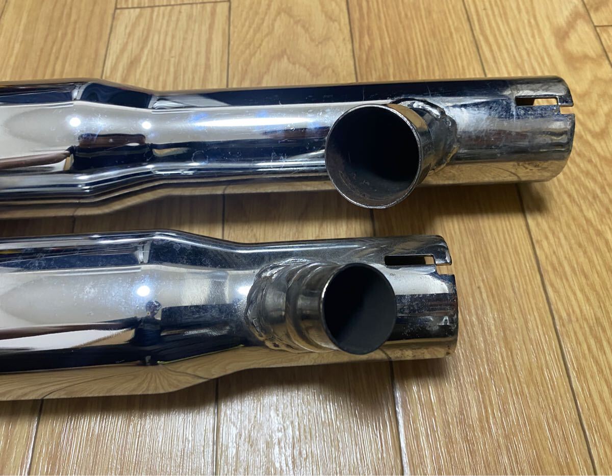クロームワークス FLSTF FXSTD スリップオンマフラー ハーレー 00'~06' FLSTF FXSTD ソフテイル に適合 クローム