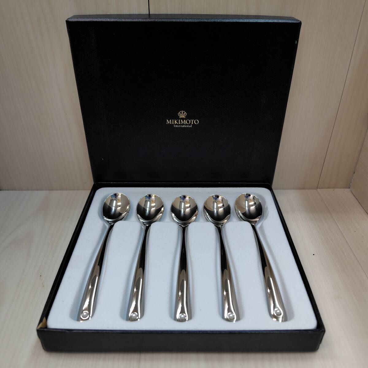 ✤ MIKIMOTO ミキモト ✤ パール付き フォーク スプーン 5本 セット MIKIMOTO パール付き スプーン 18-8ステンレス 5本セット