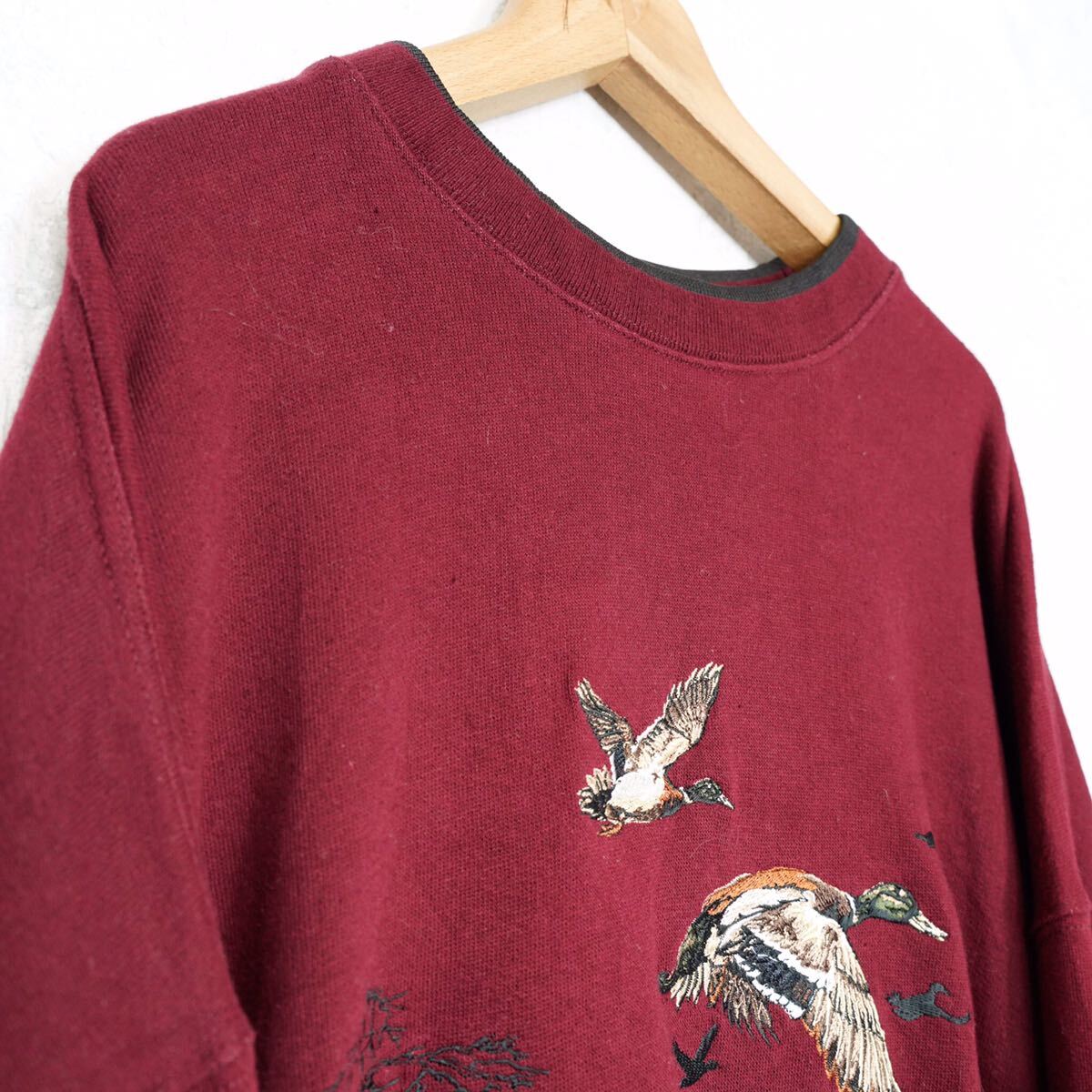 USA VINTAGE Croft&barrow ANIMAL EMBROIDERY DESIGN SWEAT SHIRT/アメリカ古着アニマル刺繍デザインスウェット
