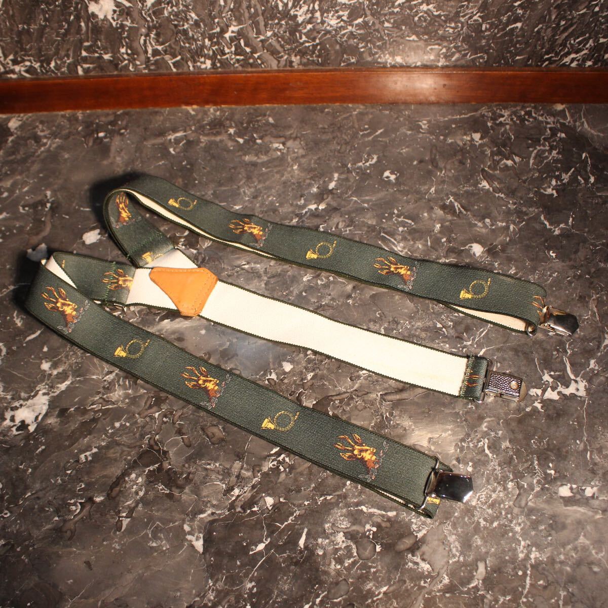 EU VINTAGE ANIMAL PATTERNED DESIGN TYROLEAN SUSPENDERS/ Europe б/у одежда животное рисунок дизайн тирольский подтяжки 