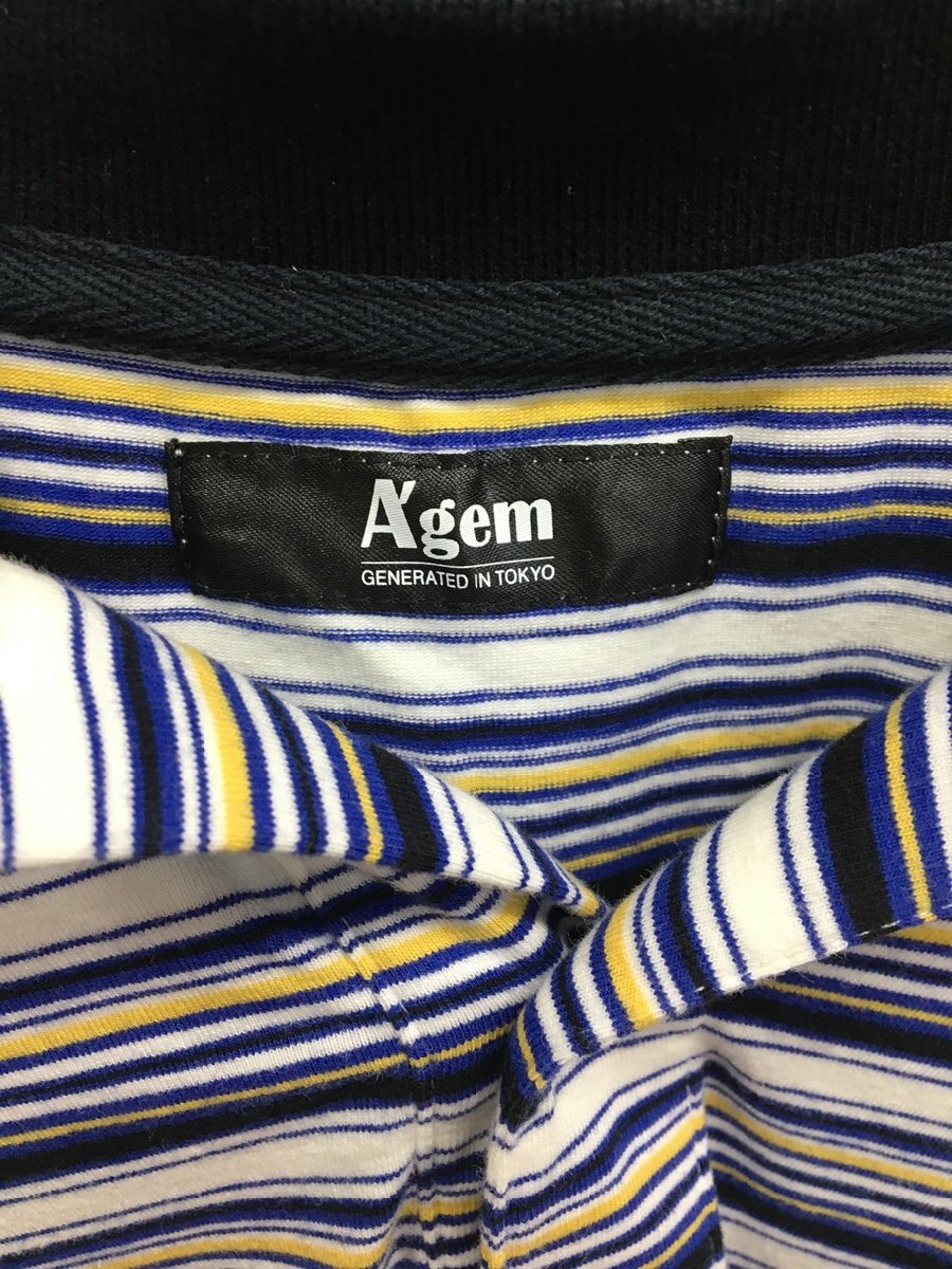 A'gem エージェム 半袖 ボーダー ポロシャツ【4205-004】