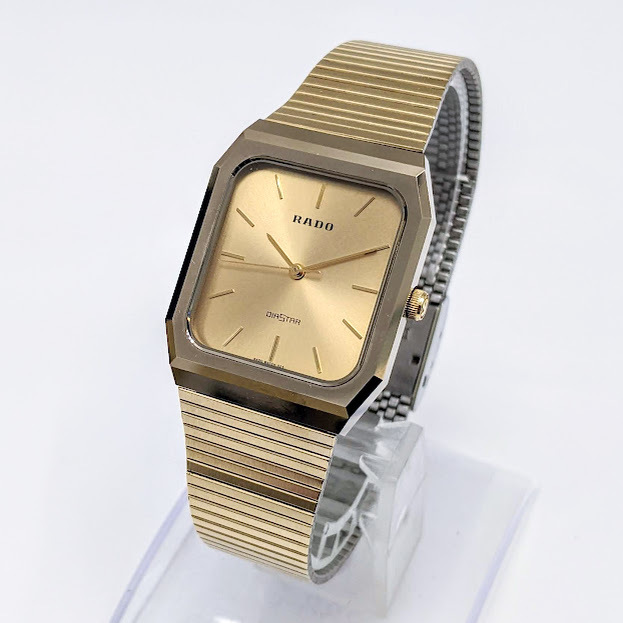 【12875】RADO ラドー DIA STAR ダイヤスター 132.9561.3 ゴールド/金色 スクエアフェイス クオーツ QZ テスター○ 腕時計 メンズ