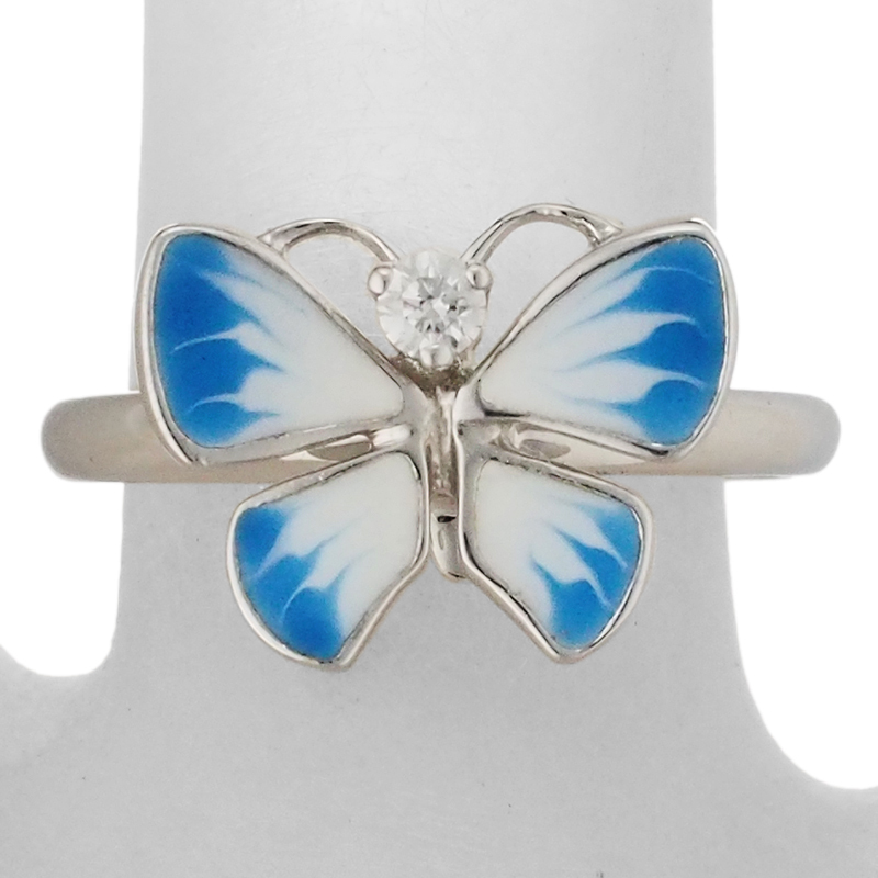 クリスチャンディオール ディオレット パピヨン 1P ダイヤモンド リング K18WG #50 DTE95005 國內(nèi)正規(guī) 箱?保証書付