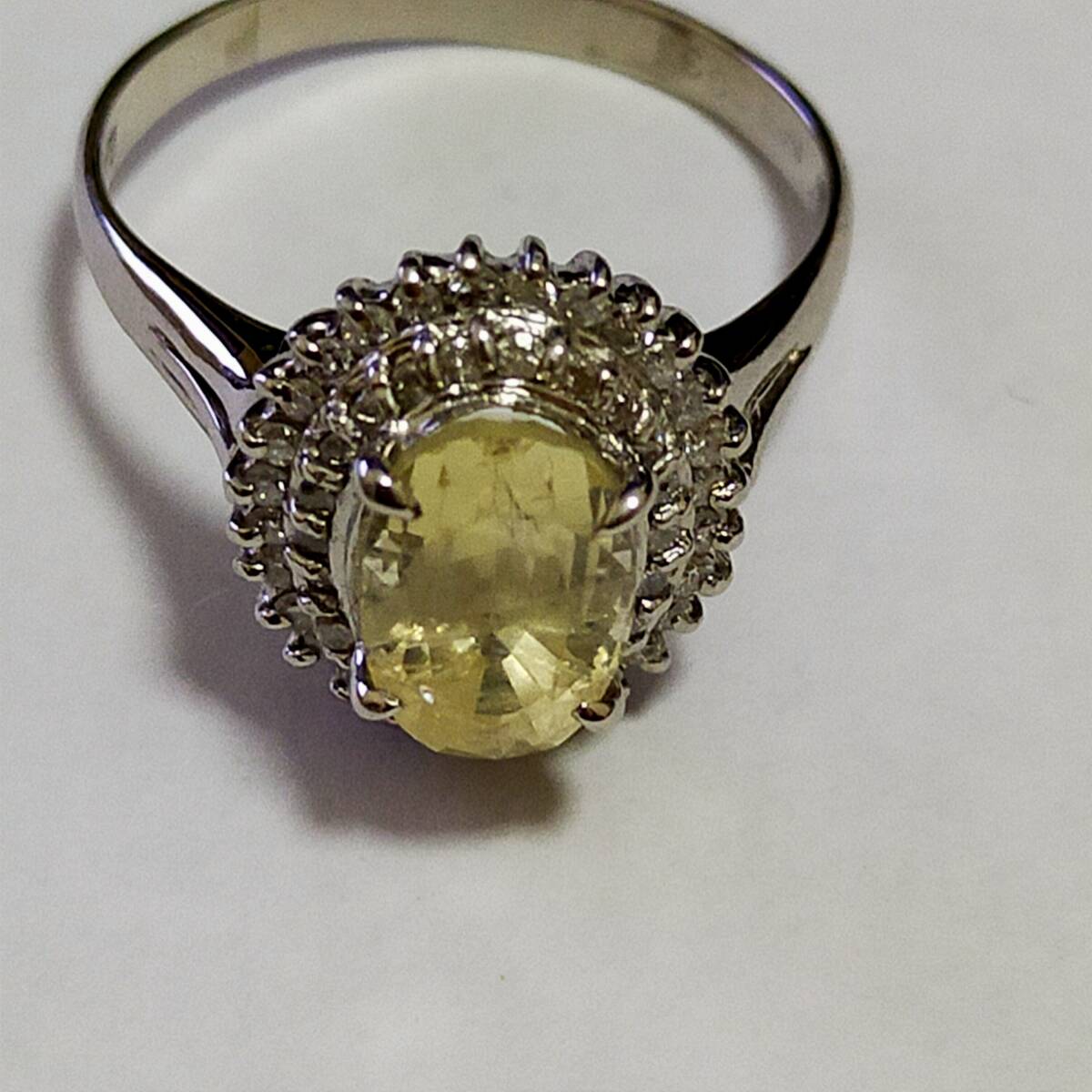 非加熱サファイア　指輪　2.81ct　脇石ダイヤ0.3ct　17號(hào)