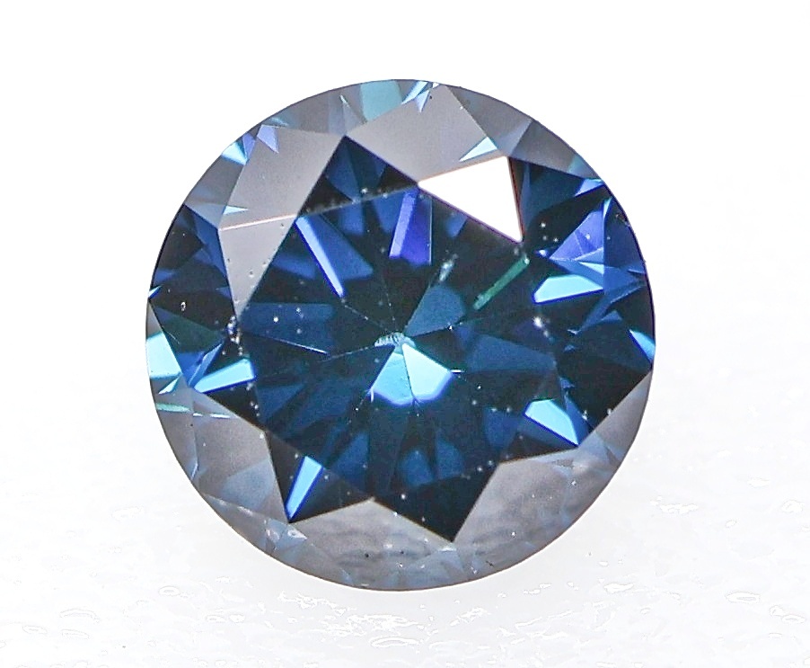 【100円～】0.338ct 天然ダイヤ FANCY DEEP GREEN BLUE（トリートメント）SI2 RD