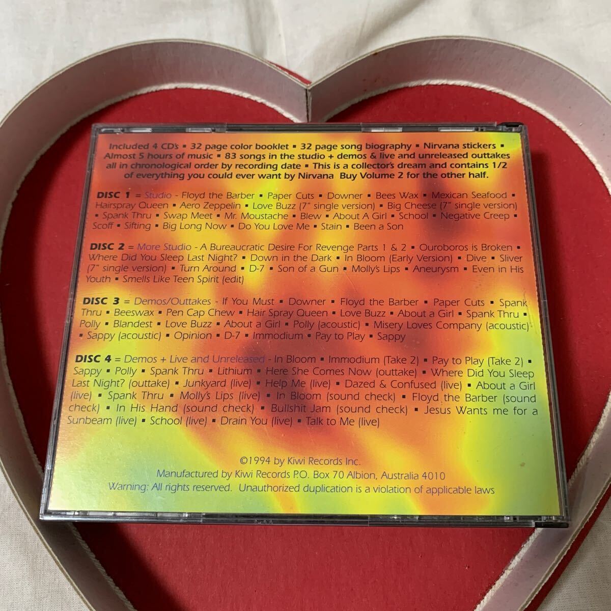 NIRVANA heart shaped box vol 1 KIWI RECORDS CD Vintage NIRVANA heart shaped box vol 1 KIWI RECORDS CD Vintage