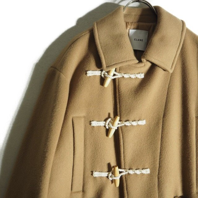 P2973H　▼CLANE クラネ▼　OVER MAXI DUFFLE COAT オーバーサイズ ロングダッフルコート ベージュ / レディース ウールコート 秋冬