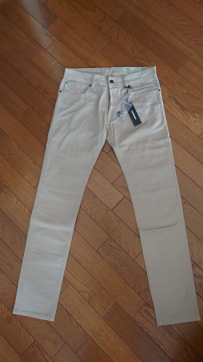 【未使用／タグ付き】DIESEL R-TROXER-A SLIM-SKINNY ベージュ パンツ W29