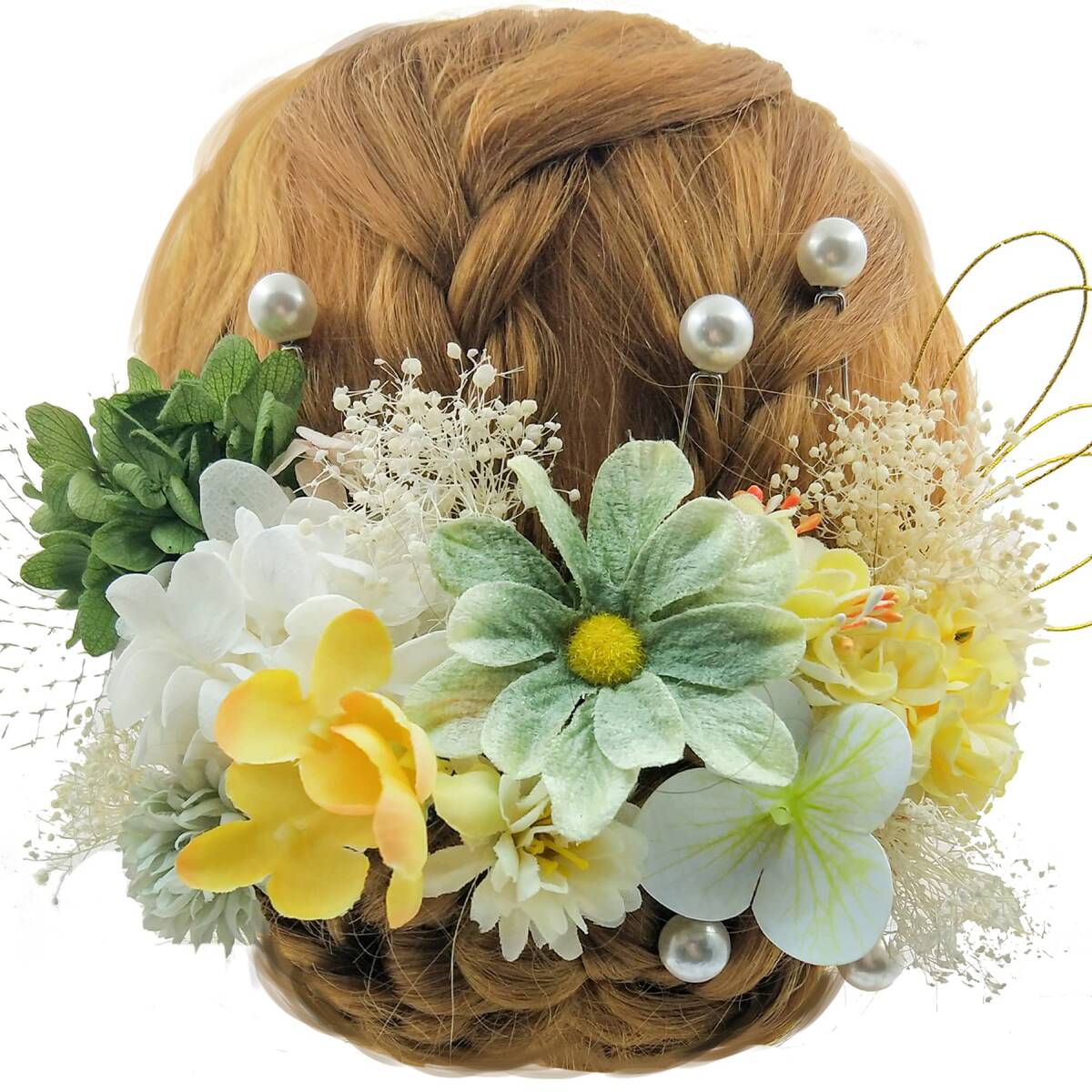 ヘアーアクセサリー かすみ草 人気 水引 和服 着物 造花飾り 振袖 袴 ドライフラワー 花 浴衣 7色 成人式 七五三 つまみ細