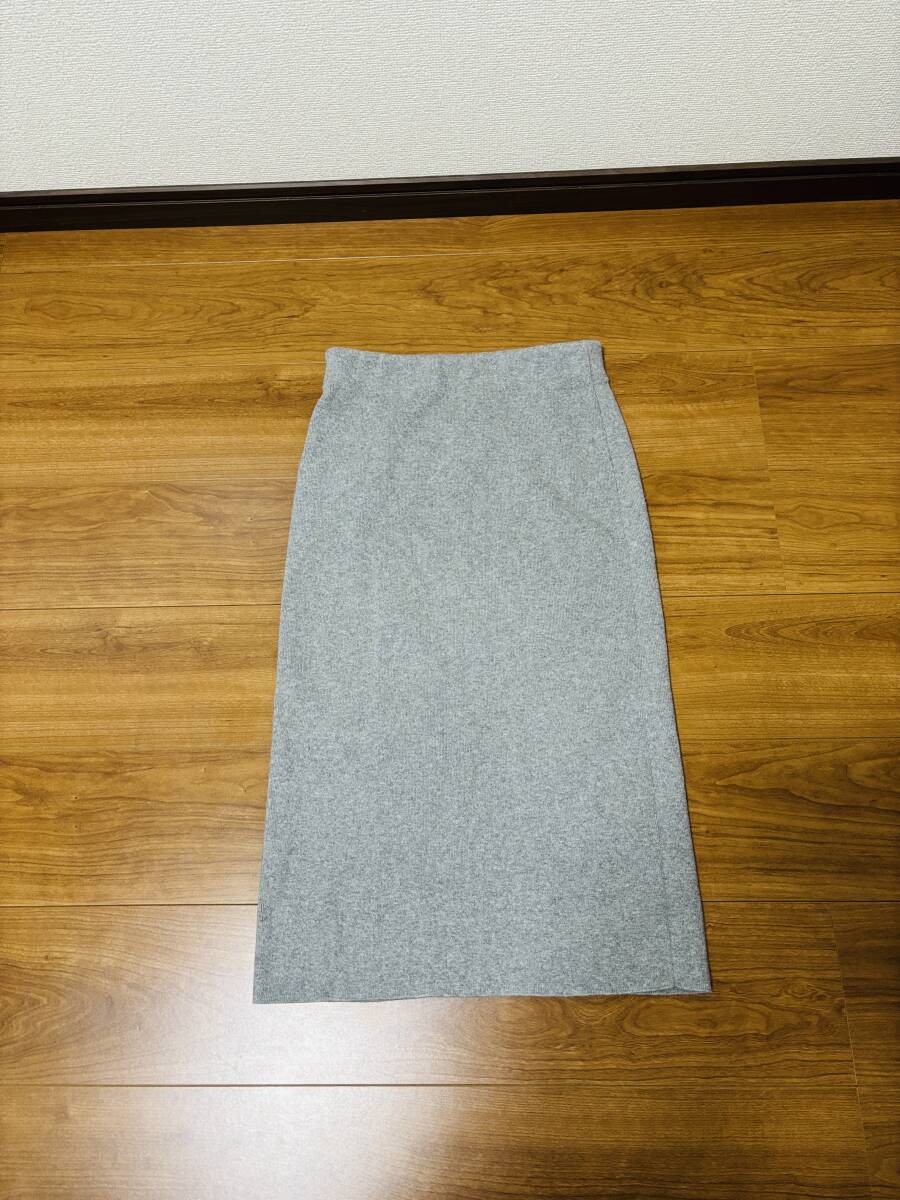 DEUXIEME CLASSE　ドゥーズィエムクラス コットンカシミア　ストレッチタイトスカート　グレー　サイズ36 送料込み　16-080-500-9150-3-0