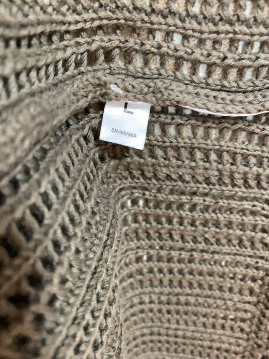 中古　ニットロングジレ　L チョコレート茶_画像6
