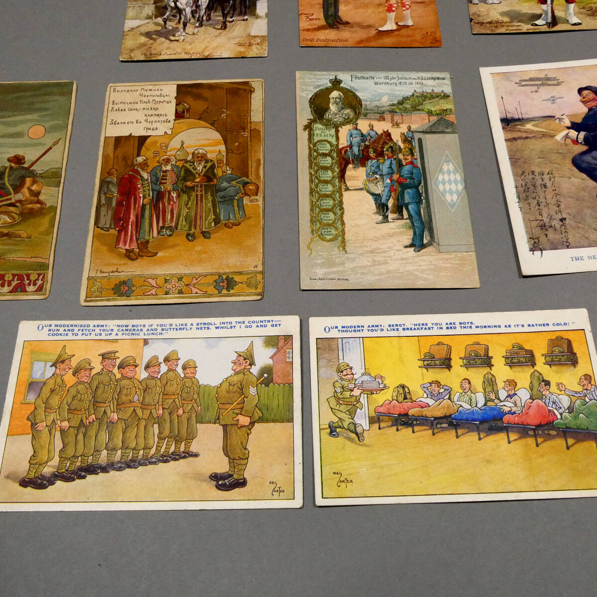ヨーロッパアンティーク絵はがき ヨーロッパ製◇20世紀初め頃 絵葉書 10点一括◇ロシア イギリス