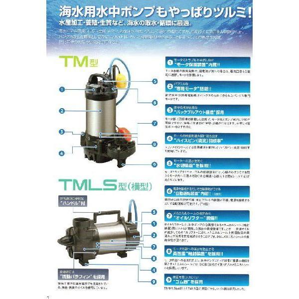鶴見製作所 海水用 水中チタンポンプ 50TMA2.75 三相200V 50Hz 鶴見製作所 海水用 水中チタンポンプ 50TMA2.75 三相200V 50Hz