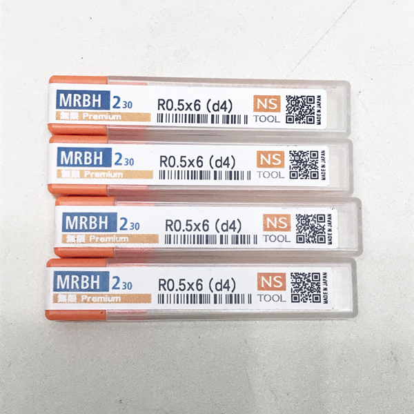 【未開封品】NS TOOL/日進工具 MRBH230 R0.5×6(d4) 4本set 無限コーティングプレミアム 高硬度用２枚刃ロングネックボールエンドミル