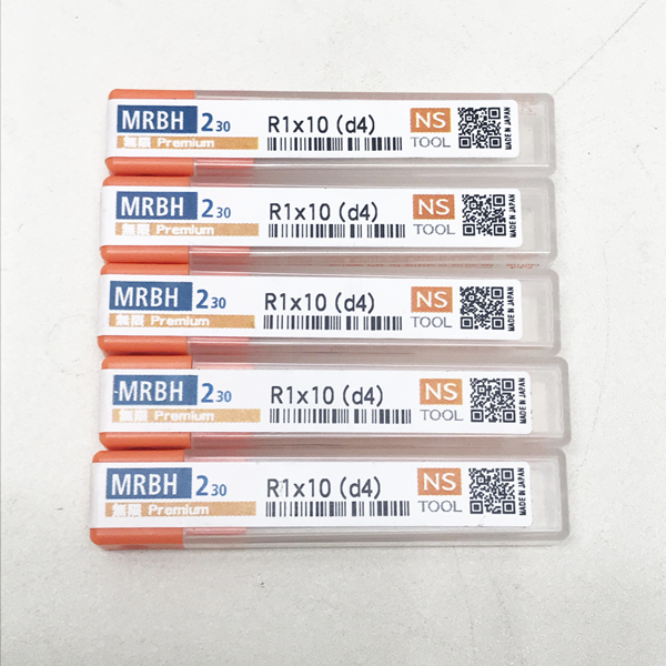 【未開封】NS TOOL/日進工具 MRBH230 R1×10(d4) 5本set 無限コーティングプレミアム 高硬度用２枚刃ロングネックボールエンドミル
