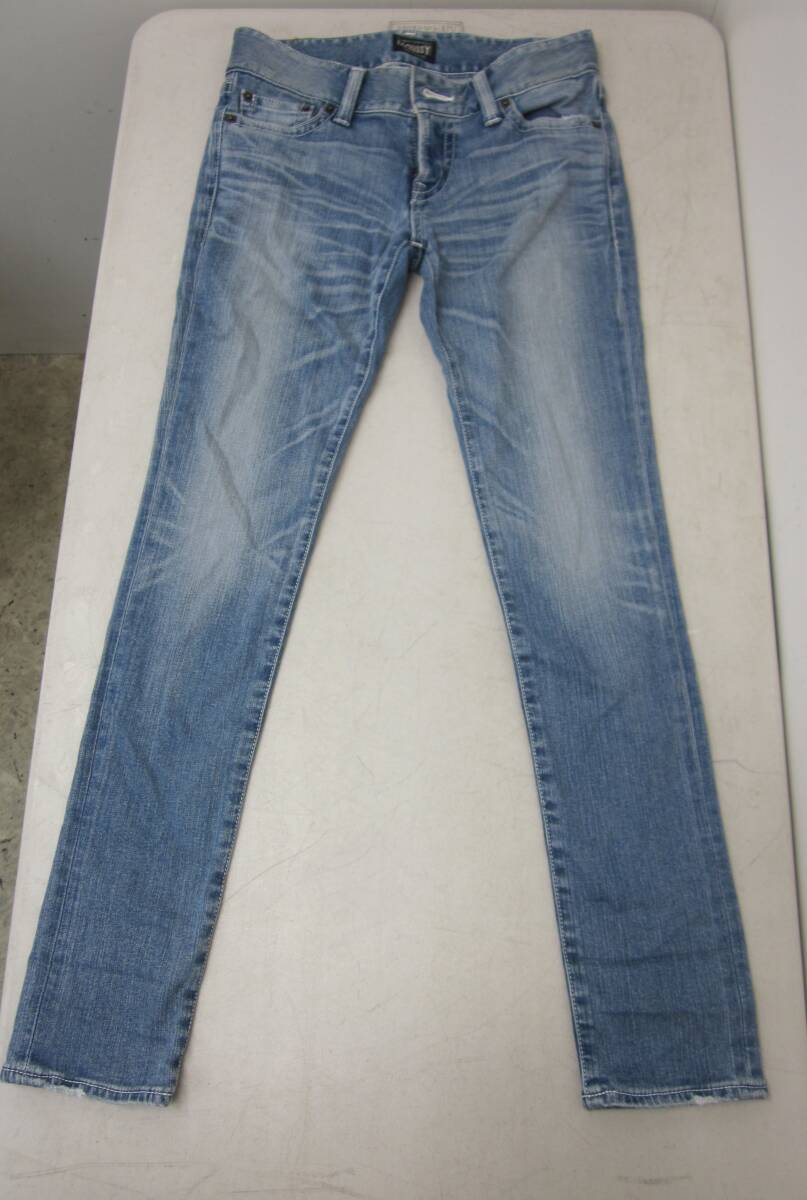 【MOUSSY スキニーデニム 27】ライトブルー 中古品