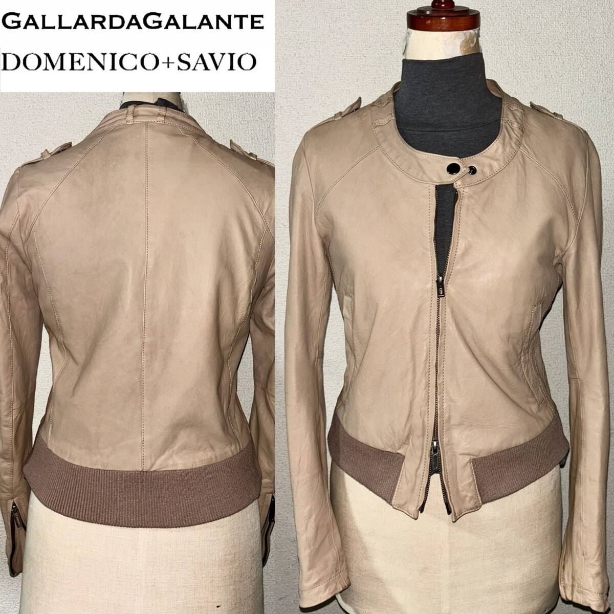 即落送料無料★ GALLARDAGALANTE ガリャルダガランテ DOMENICO+SAVIO 定価6万円程 高級柔らか 羊革 ラム レザー ジャケット ライダース 36