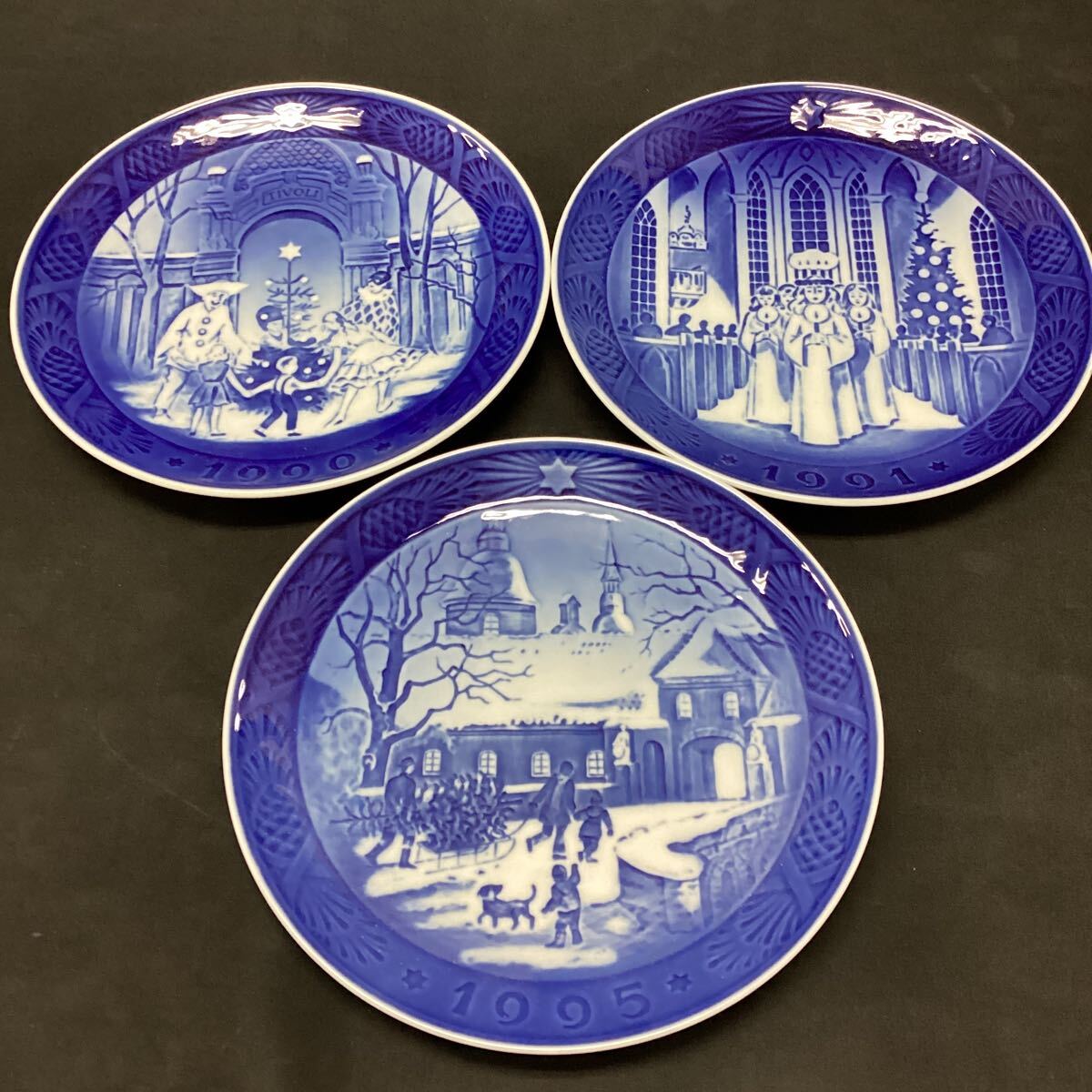 ロイヤルコペンハーゲン イヤープレート クリスマス 飾り皿 洋食器 食器 ROYAL COPENHAGEN 1990 1991 1995 Xmas