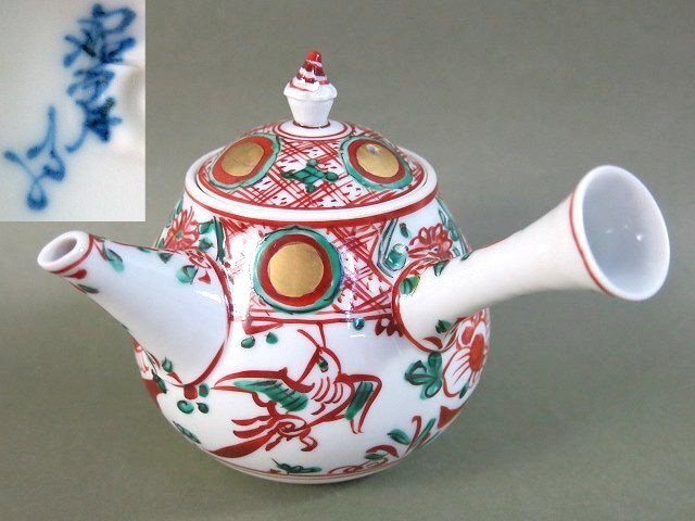 茶計　色絵草花　煎茶　煎茶道具　煎茶碗　急須 茶計色絵草花煎茶煎茶道具煎茶碗急須