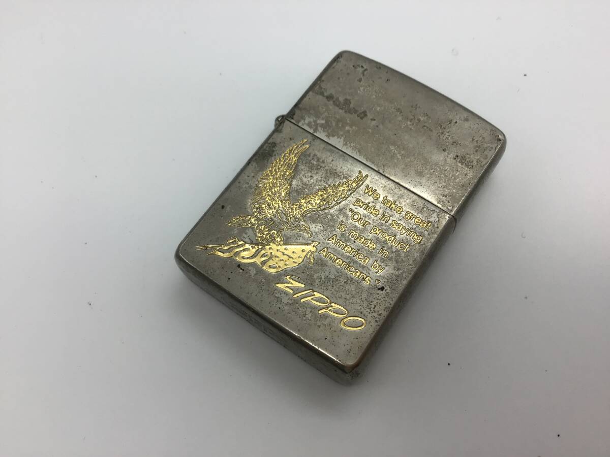 6808■ZIPPO ジッポー イーグル 鷹 鷲 シルバー C/IX 刻印 火花〇 オイルライター 喫煙具 ※写真をご確認ください。