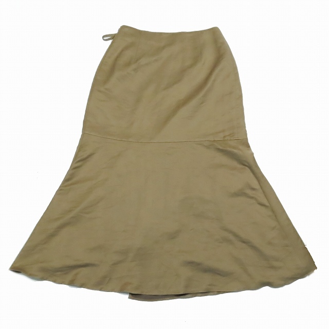 19AW グレースコンチネンタル GRACE CONTINENTAL スエード フリルラップスカート セミマーメイド ロング マキシ丈 38 キャメル/4YBA9 レデ
