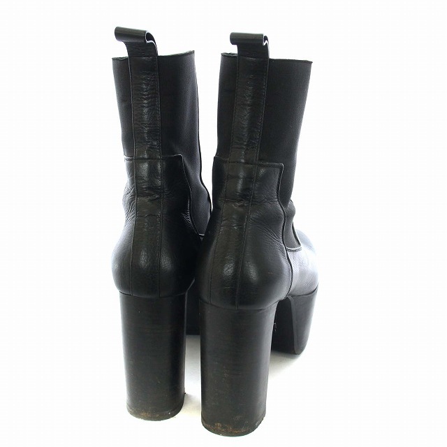  Rick Owens Kiss ботинки KISS BOOTS короткие сапоги со вставкой из резинки толщина низ квадратное tu коричневый n ключ каблук кожа 41 26cm чёрный женский 