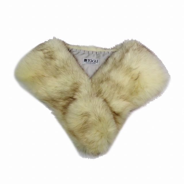 サガフォックス SAGA FOX TOGU by TOHOMINK ティペット フォックス リアルファー 毛皮 ホワイト系 MIXカラー/15 レディース