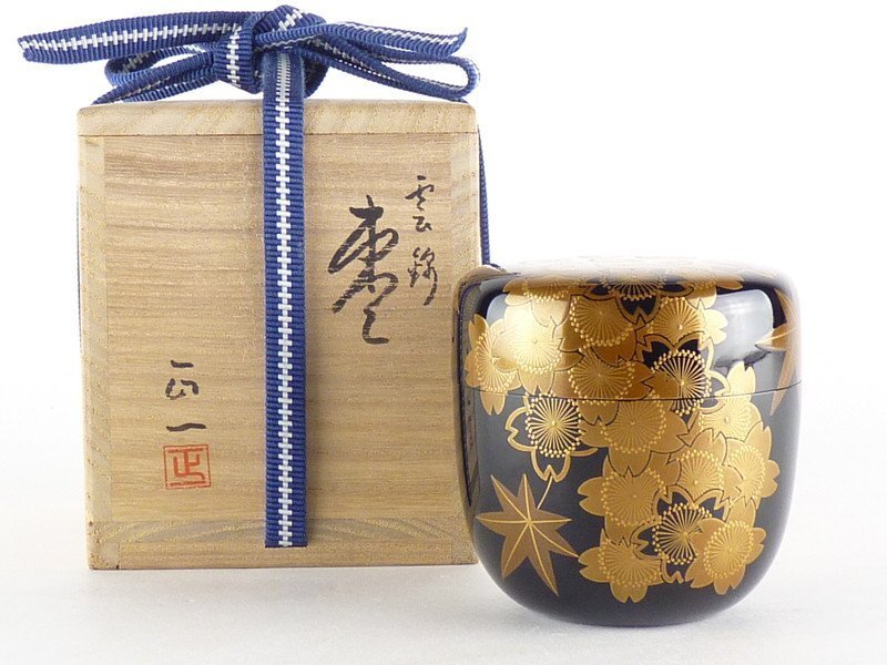 スペシャル特典 金閣】纏蔦蒔絵 送料無料(LC80)(栗山 旧家蔵出 一対 呉石 呉器 棗