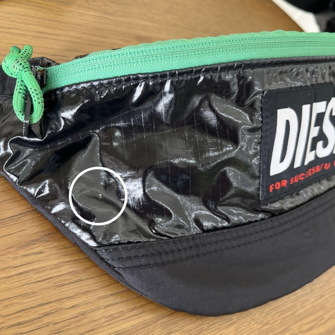 【DIESEL】ブラック ミリタリーグリーン ウエストポーチ DIESEL ディーゼル ウェストポーチ ブラック グリーン ボディ