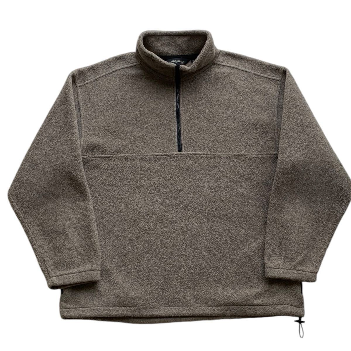 90's カナダ製 Eddie Bauer ハーフジップ フリース プルオーバー モカブラウン ポーラテック ジャケット ビンテージ オールド