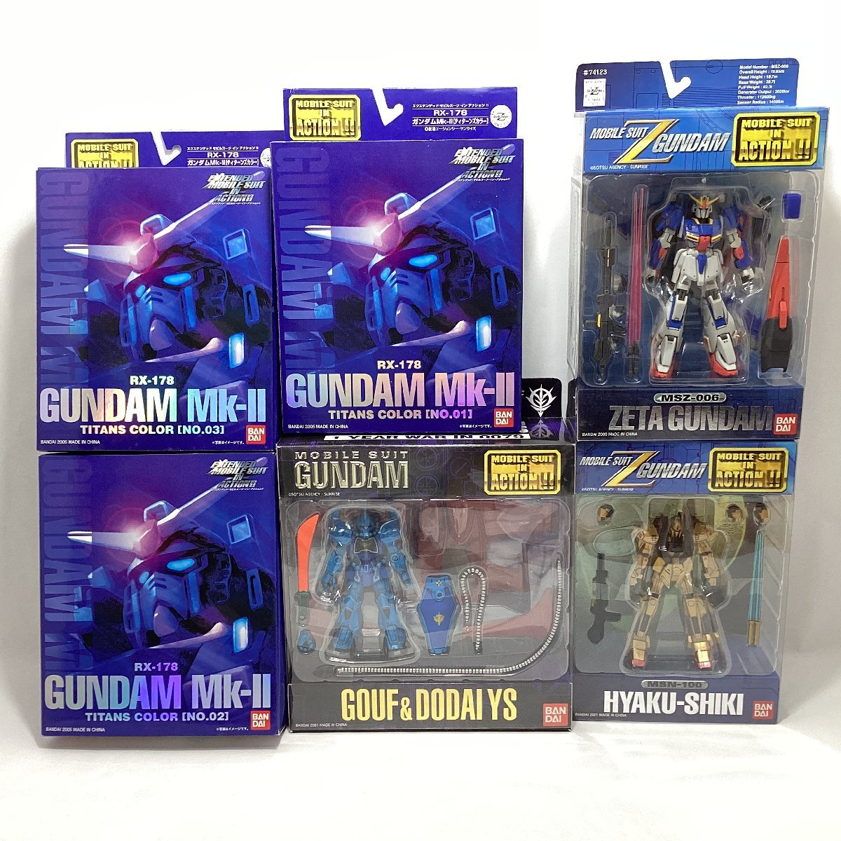 未開封　ガンダム モビルスーツインアクション MOBILE SUIT IN ACTION　MIA　6個 セット　バンダイ　グフ&ドダイYS　ガンダムマークⅡ　等