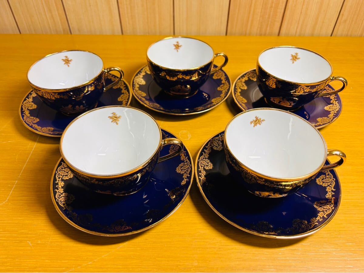 ♪リモージュ LIMOGES FRANCE 22K カップ＆ソーサー 5セット 洋食器