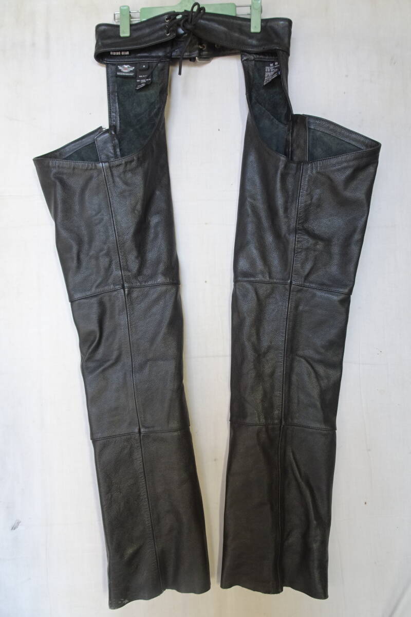 HARLEY-DAVIDSON/ハーレーダヴィッドソン/レザーチャップス/RIDING GEAR/オーバーパンツ/牛革/バイク/黒/ブラック/Sサイズ(10/22R)