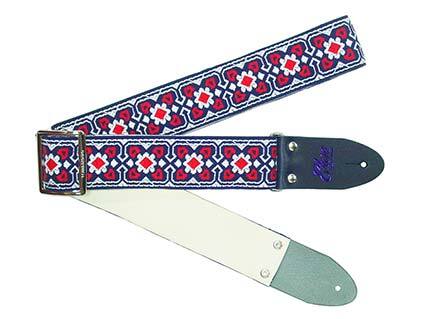 Elara Straps (エララストラップ) Tetra Heart Navy/Red Ultrasuede 美しい 頑丈 プロ仕様 ギターストラップ_画像1