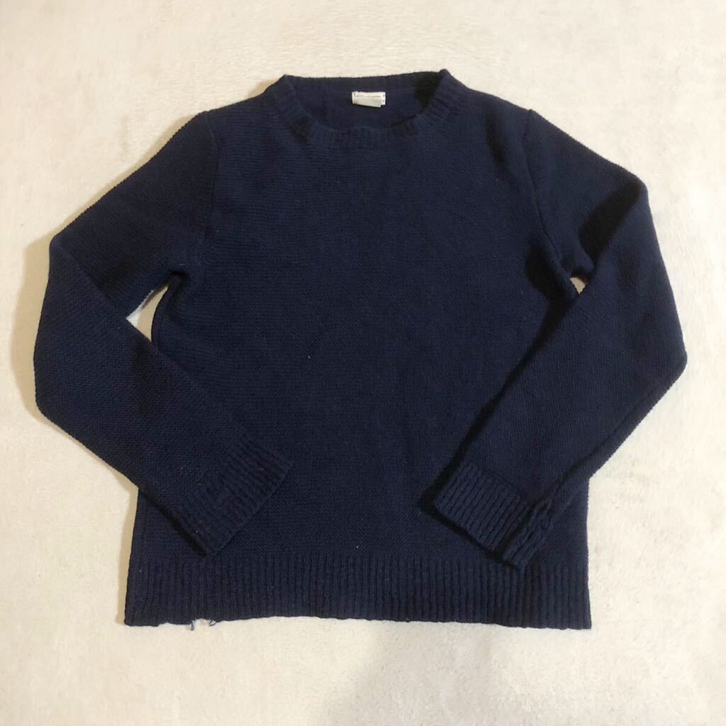 DRIES VAN NOTTEN ドリスヴァンノッテン ニット セーター トップス 長袖 クルーネック プルオーバー ネイビー ウール 