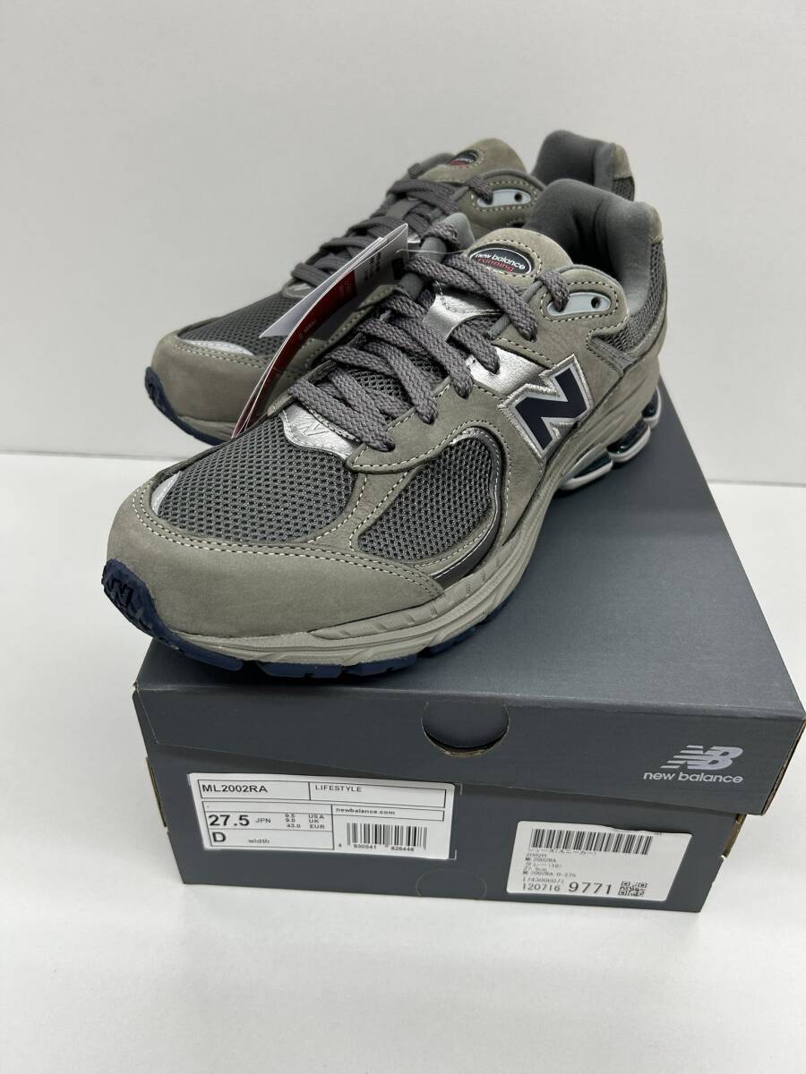 268-MH05) 未使用 New Balance スニーカー ML2002RA US9.5 27.5cm 初期汚れ有 グレー ニューバランス 靴