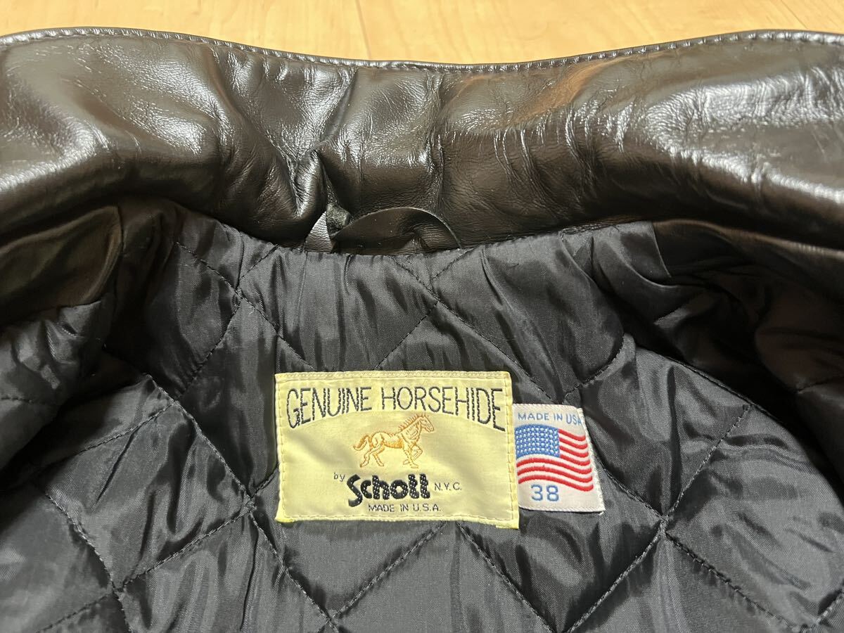 schott 672h 38 ホースハイド レザーカーコート レザーシングル schott 672h 38 ホースハイド レザーカーコート レザーシングル
