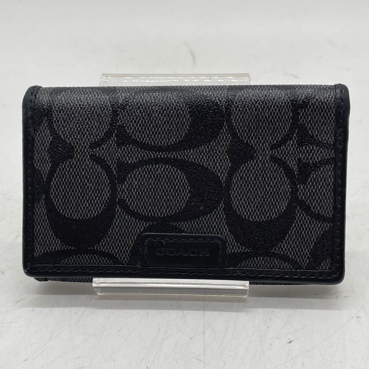 KO1118□COACH コーチ キーケース シグネチャー ブラック ボタン開閉