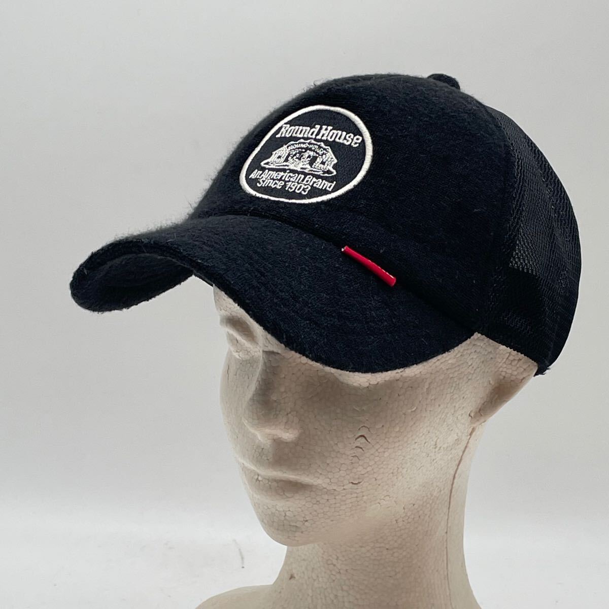 KO1045□ROUND HOUSE ラウンドハウス 帽子 キャップ メッシュ×パイル素材 ブラック フリーサイズ