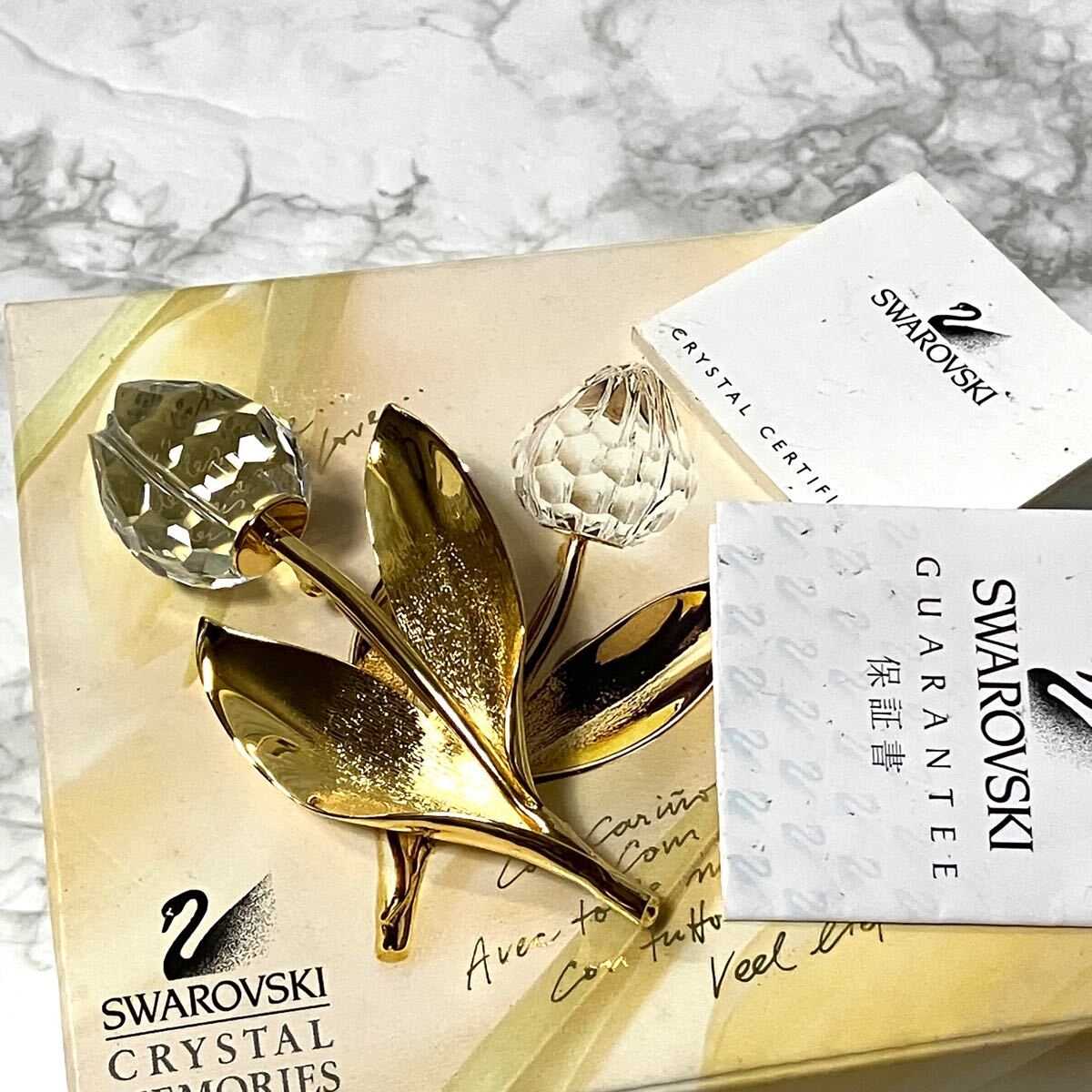 m】美品 SWAROVSKI スワロフスキー チューリップ ブローチ m】美品 SWAROVSKI スワロフスキー チューリップ ブローチ